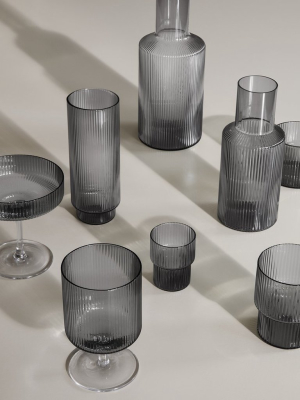 Ripple Wine Glass Set Of 2 Smoked Grey