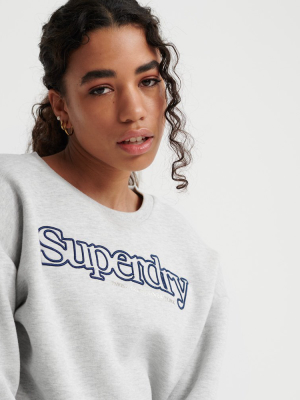 Embroidered Serif Brushed Sweatshirt