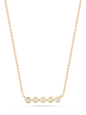 Lulu Bezel Bar Necklace  In Yellow Gold