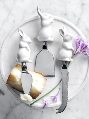 Sculptural Bunny Cheese Knives, Set Of 3