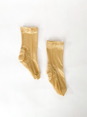 Mesh Socks In Light Gold