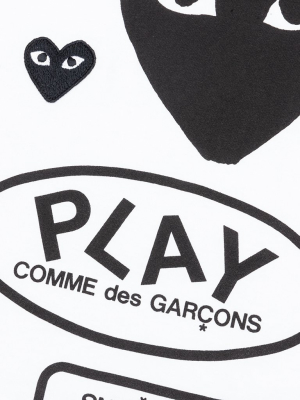 Comme Des Garcons Play Black Multi Logo S/s T-shirt - White