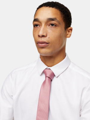 Pink Textured Tie And Navy Disty Floral Tie