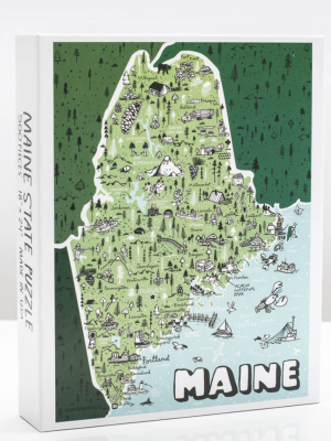 Illustrated Maine Map Puzzle - 500 Piece