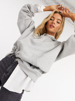 Dr Denim Dani Oversized Hoodie In Gray