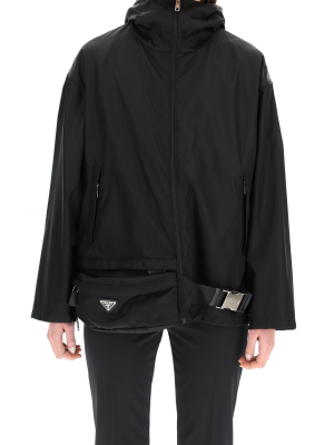 Prada Belt Bag Attached Hooded Jacket