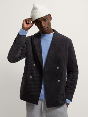 Double Breasted Corduroy Blazer