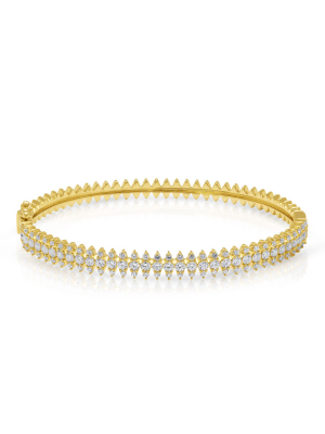 14kt Yellow Gold Diamond Luxe Queen Bangle Bracelet