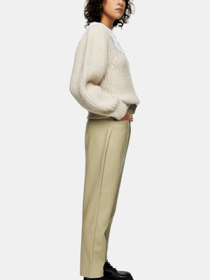 Sage Crocodile Pu Belted Peg Pants