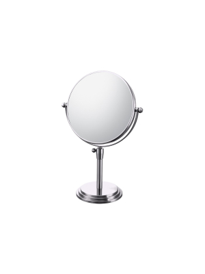 Classic Adjustable Free Standing Magnified Makeup Bathroom Mirror - Chrome - Bathroom Mirror Image