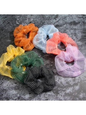 Rainbow Zoe Chiffon Scrunchie / Black