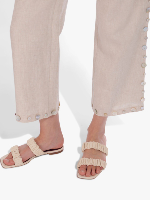 Maya Ruched Sandal | Cream