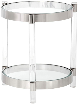 York Side Table, Brushed Stainless