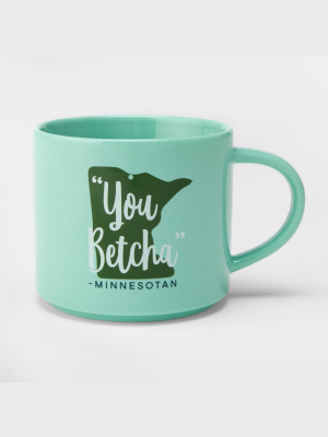 16oz Stoneware Minnesota You Betcha Mug Teal - Threshold™