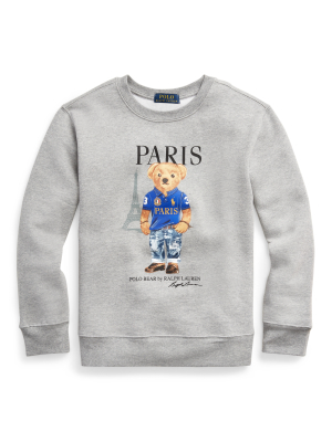 Paris Bear Fleece Sweatshirt