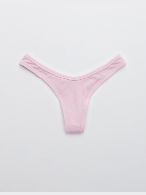 Aerie Ribbed High Cut Thong Underwear