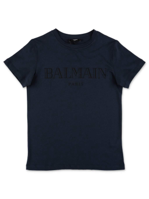 Balmain Kids Logo Print Crewneck T-shirt