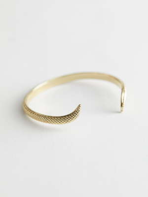 Embossed Snake Cuff Bracelet