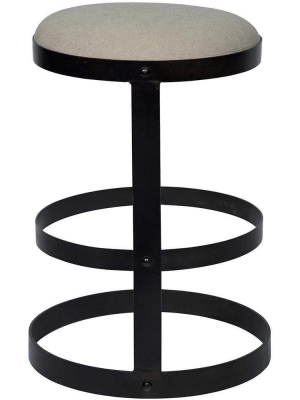 Noir Dior Black Metal Counter Stool