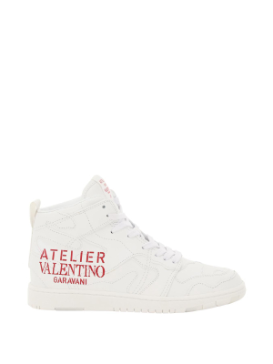 Valentino Atelier Logo Printed High-top Sneakers