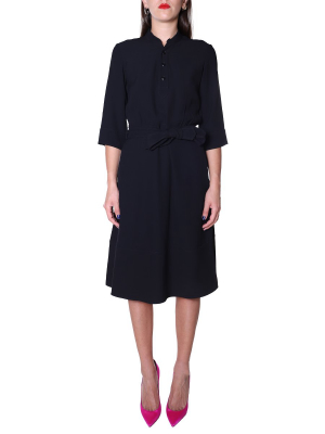 A.p.c. Tie Waist Midi Shirt Dress