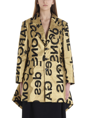 Comme Des Garçons Logo Jacquard Deconstructed Blazer