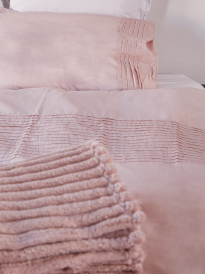 Blush Pintuck Single Duvet Set