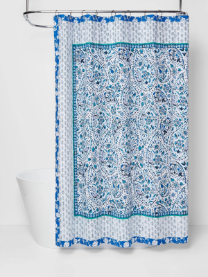 Bandana Print Shower Curtain Blue - Opalhouse™