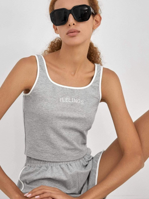 Grey Positive Feelings Tank Top