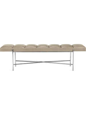 Interlude Home Zora Bench - Distressed Glazed Taupe - Polished Nickel