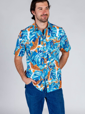 The Lurks & Caicos | Tiger Shark Stretch Hawaiian Shirt