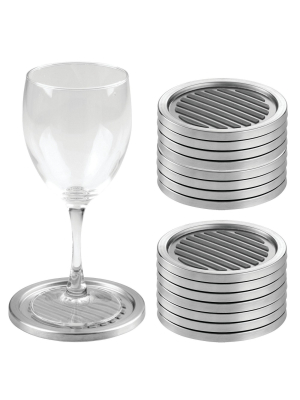 Idesign Linea Coaster Set Silver