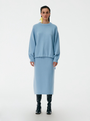 Cashmere Sweater Straight Pull On Skirt