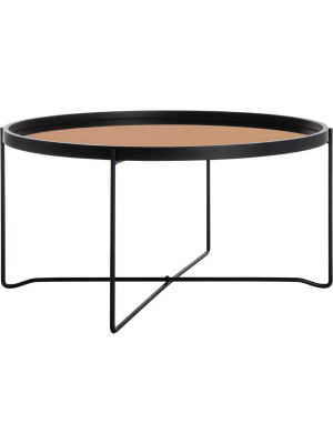 Rubicon Round Tray Top Coffee Table Rose Gold/black