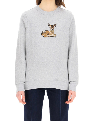 Burberry Deer Embroidered Oversized Sweatshirt