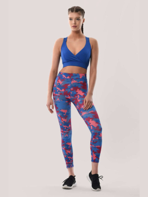 Blue Camouflage Leggings