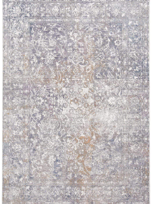 Feizy Cecily Luxury Distressed Ornamental Rug - Lavendar & Gray & Gold