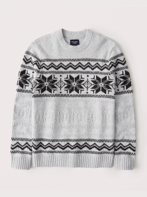 Pattern Crewneck Sweater