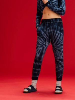 Reena 7/8 Fleece Sweatpant - Indigo Tie Dye