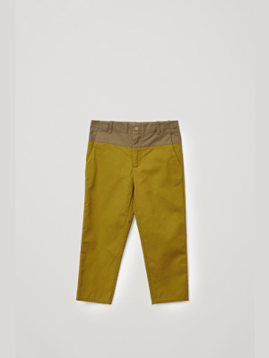 Color-block Cotton Chinos