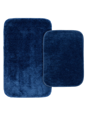 2pc Traditional Washable Nylon Bath Rug Set - Garland