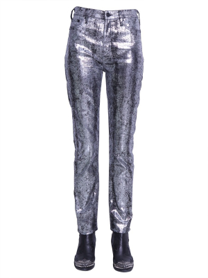 Mcq Alexander Mcqueen Metallic Look Jeans