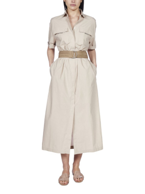 Brunello Cucinelli Belted Midi Shirt Dress