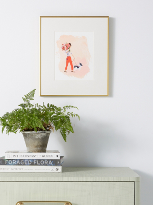 Woman With Dog Wall Art