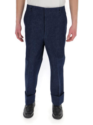 Thom Browne Cuffed Denim Trousers