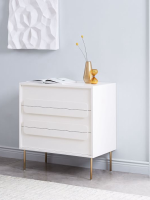 Gemini 3-drawer Dresser - White Lacquer