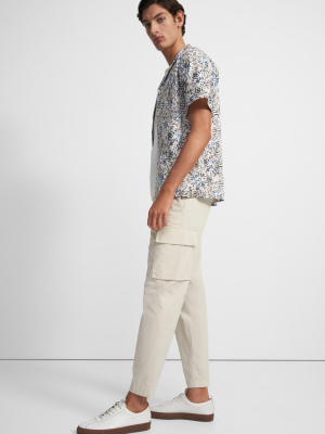 Drawstring Cargo Pant In Slub Poplin