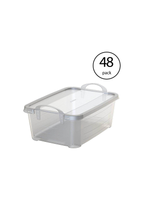 Life Story 14 Quart Clear Stackable Organization Storage Box Container (48 Pack)