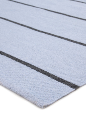 Corbina Indoor/ Outdoor Stripe Light Blue & Gray Area Rug