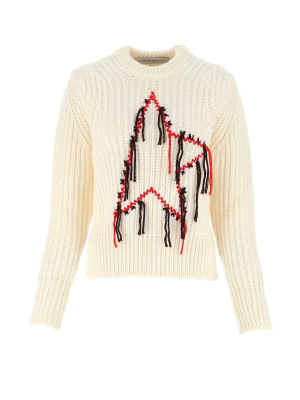 Golden Goose Deluxe Brand Dottie Mending Embroidered Knitted Jumper